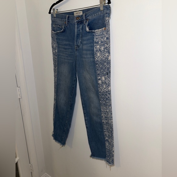 ✨ Free People We The Free Boyfriend Jeans | Aztec Side Panel | Sz 27 - Picture 5 of 15